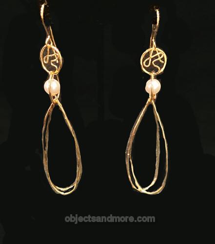 Double Teardrop Earring Gold by ANNA SAULINO